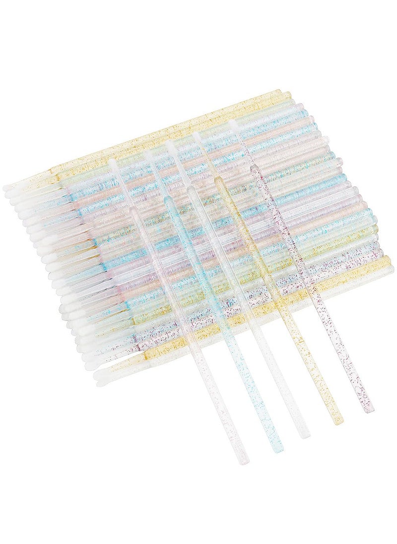 500 PCS Crystal Disposable Micro Applicators Brush,Eyelash Mascara Wands Microswabs For Eyelash Extension(Mixed 5 color)