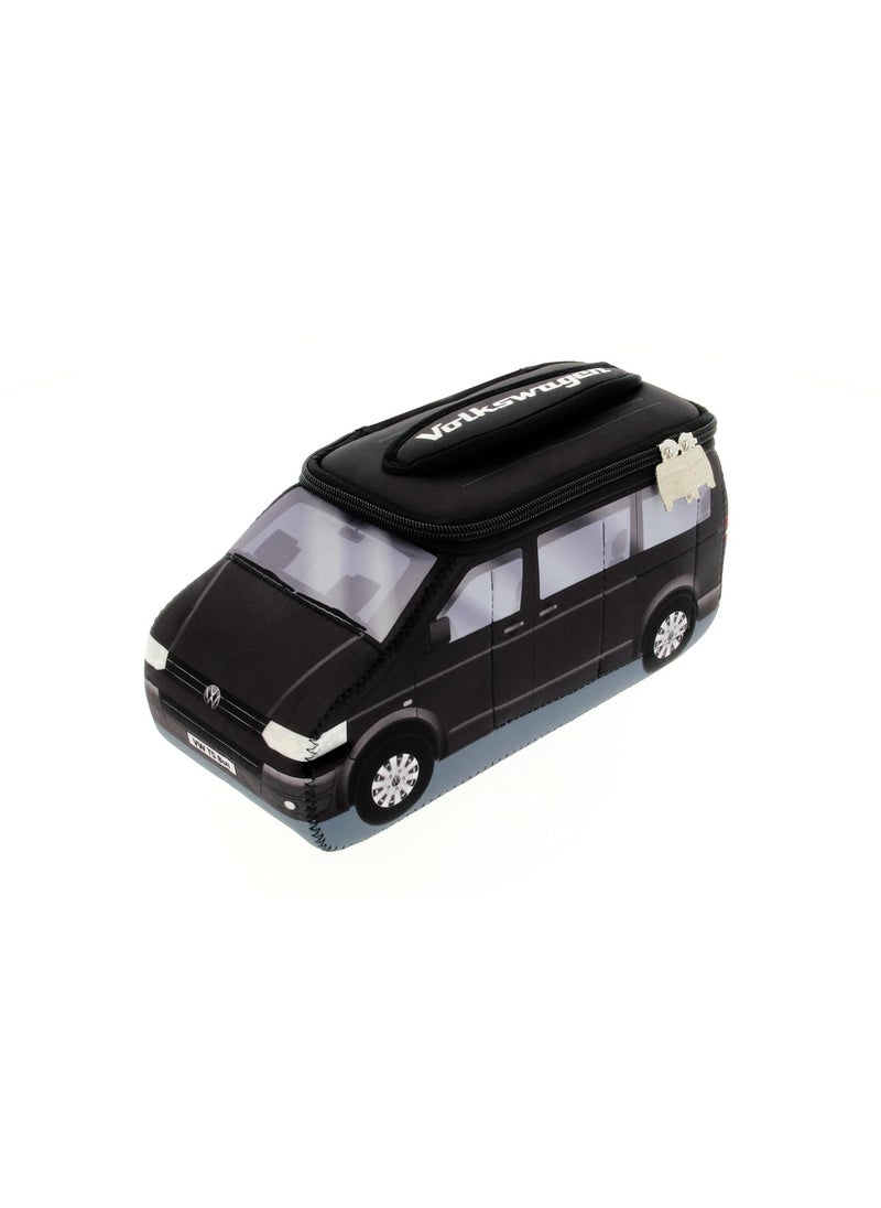 BRISA VW Collection - Volkswagen Neoprene Universal Makeup Cosmetics Toiletry Travel Pharmacy Bag in T5 Bus Design (Black/Large)