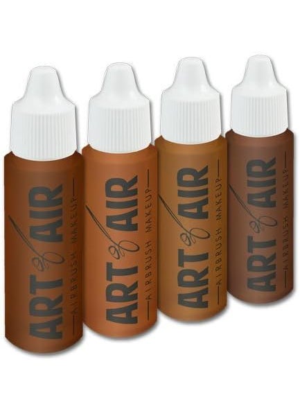 4pc DARK Complexion Professional Airbrush Cosmetic Makeup Set 1/2 oz bottles