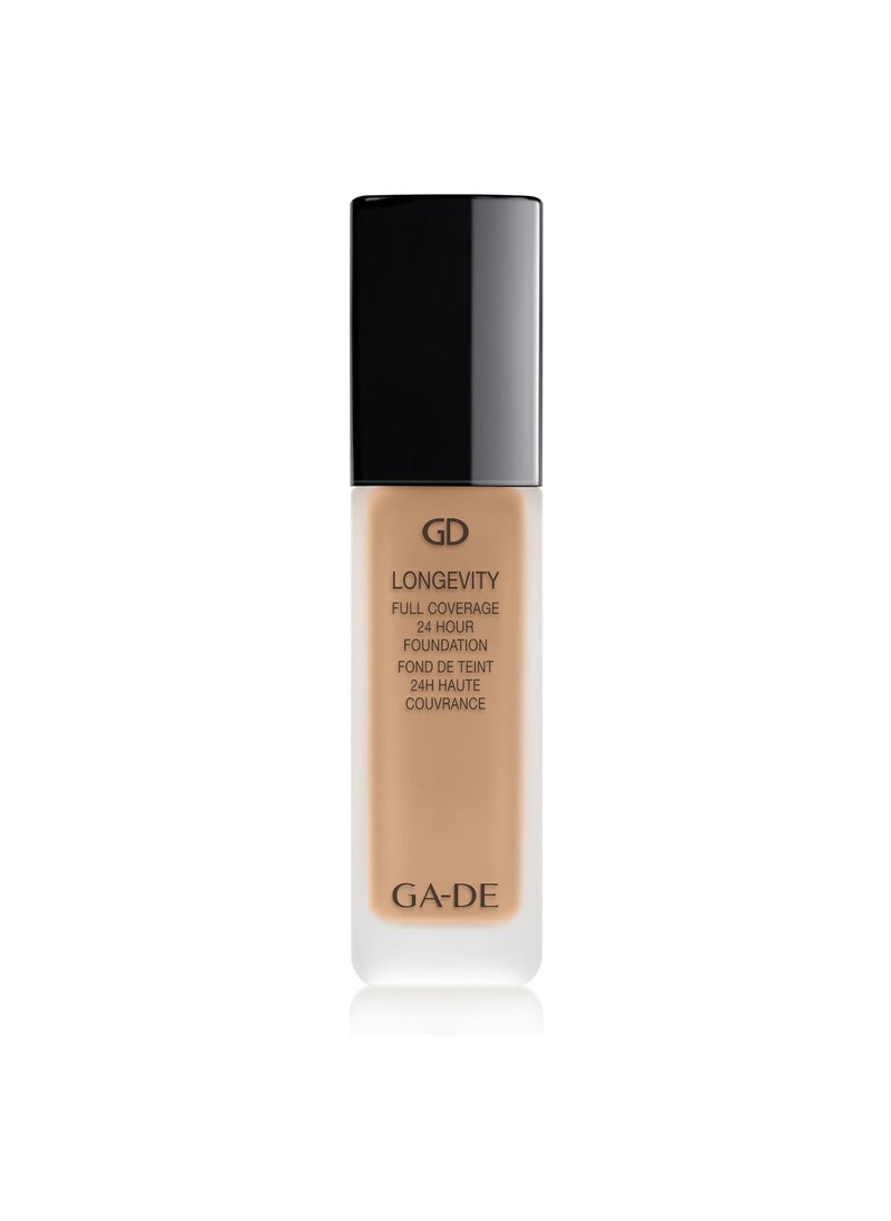 GA-DE Longevity Full Coverage 24 Hour Foundation, 552 - Weightless, Ultra-Soft Cream Foundation, Face Makeup for Natural Matte Look - 1.01 oz