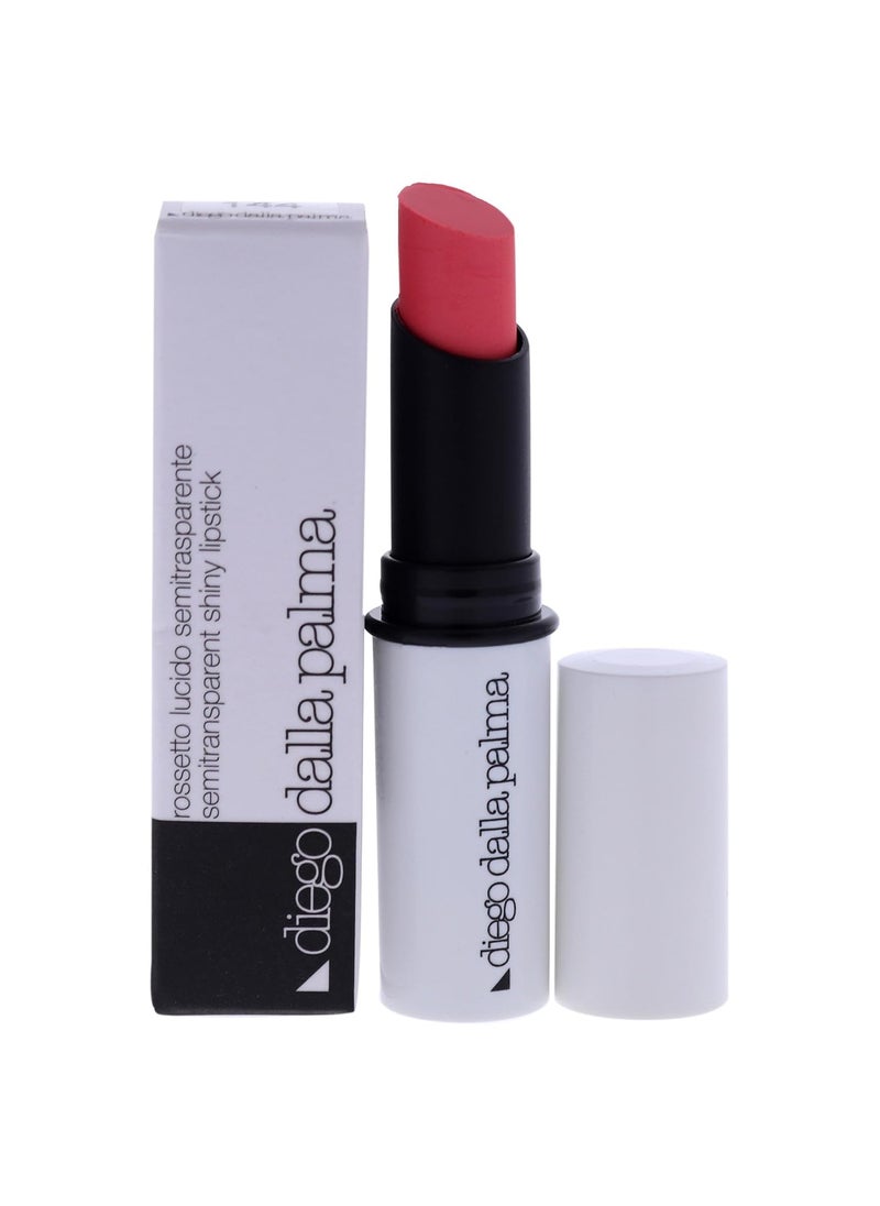 Diego dalla Palma Semitransparent Shiny Lipstick - Hydrates And Protects - Sheer Color - Luminous And Shiny Finish - Gives Plump And Smooth Lips - Long Lasting Wear - 144 Pink Salmon - 0.1 Oz