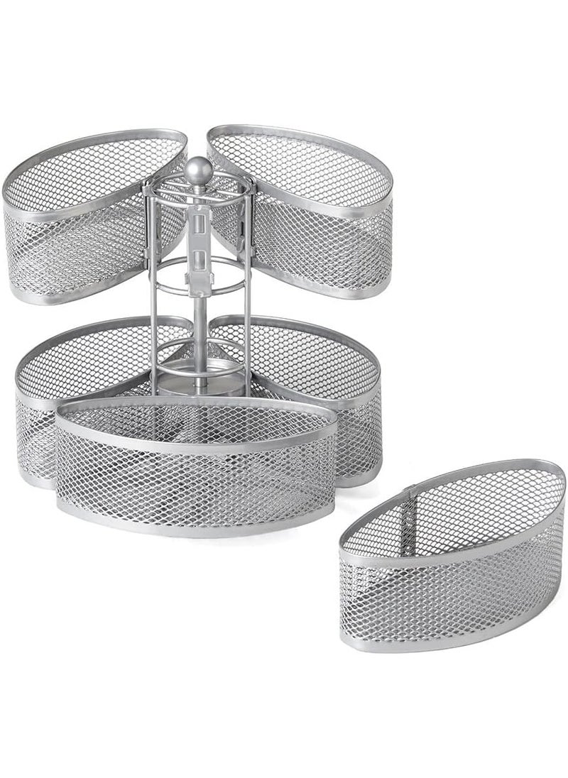 Nifty Organizing Carousel – Silver Finish, Spins 360-Degrees, Cosmetic Bathroom or Bedroom Vanity Storage, Beauty Supplies Organizer, Lazy Susan Platform