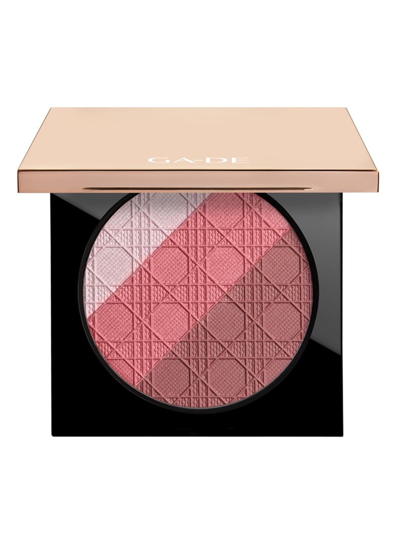 GA-DE Glow FX Natural Face Palette - Blush for Cheeks, Bronzer Powder, and Highlighter Makeup - Enriched with Jojoba Oil - 139 Blooming Chic - 0.42 oz