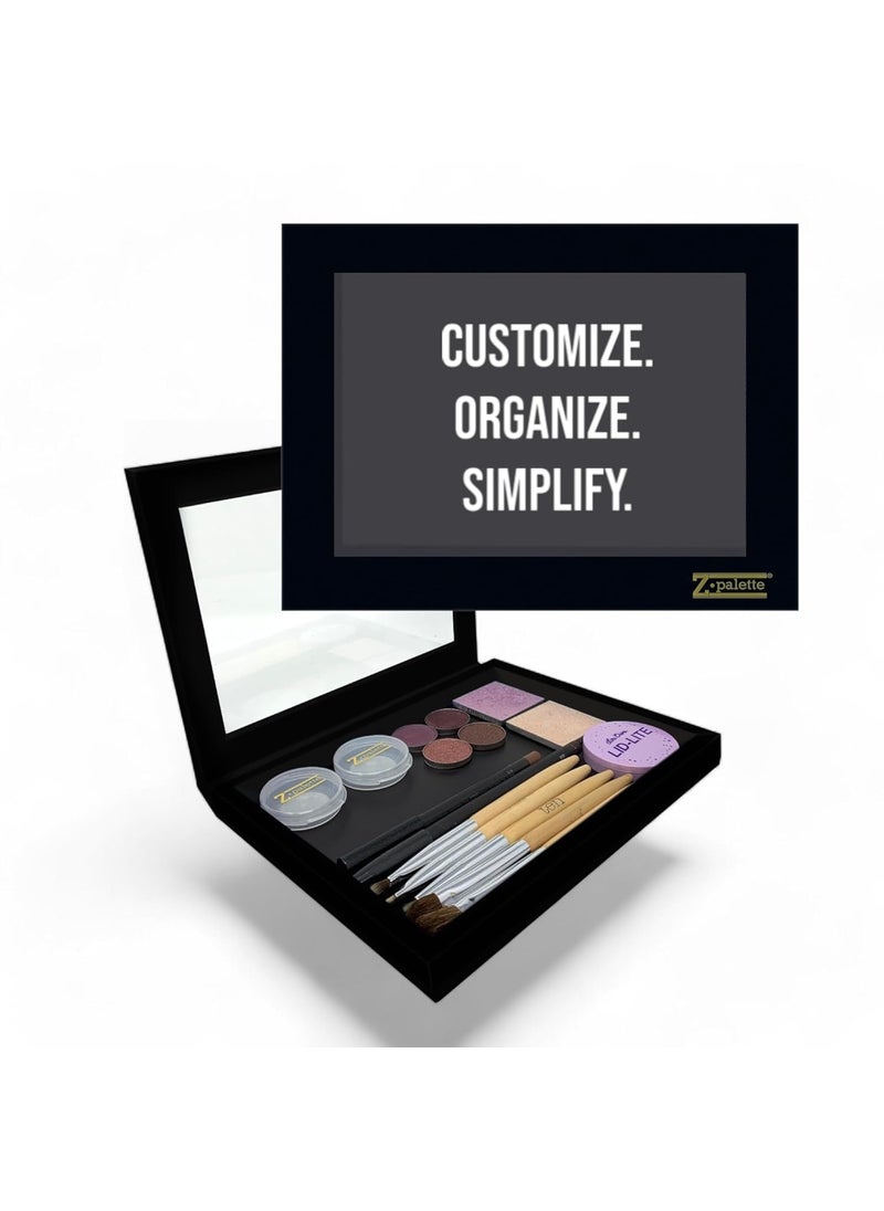 Extra Large Deep Black Empty Magnetic Makeup Palette with Clear Window