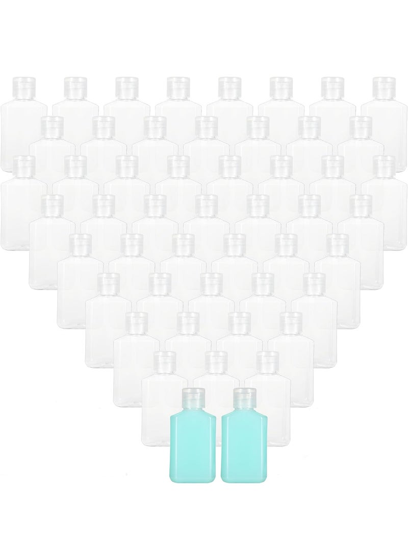 APACALI 100PCS Plastic Travel Bottles 2oz Mini Shampoo Bottles Small Empty Bottles Refillable Cosmetic Containers with Flip Cap Clear Portable Small Bottles for Liquid, Lotions, Toner, Body Soap