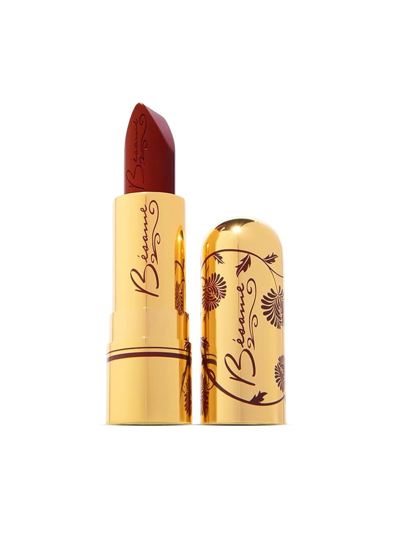 BESAME Cherry Red Lipstick 1935 Vintage Shade, Cool, Ripe Dark Red, Great for Medium to Deep Skin, With Moisturizing Vitamin E, Satin Finish, Long-Lasting Lip-Stick Color or Matte Lip Stain