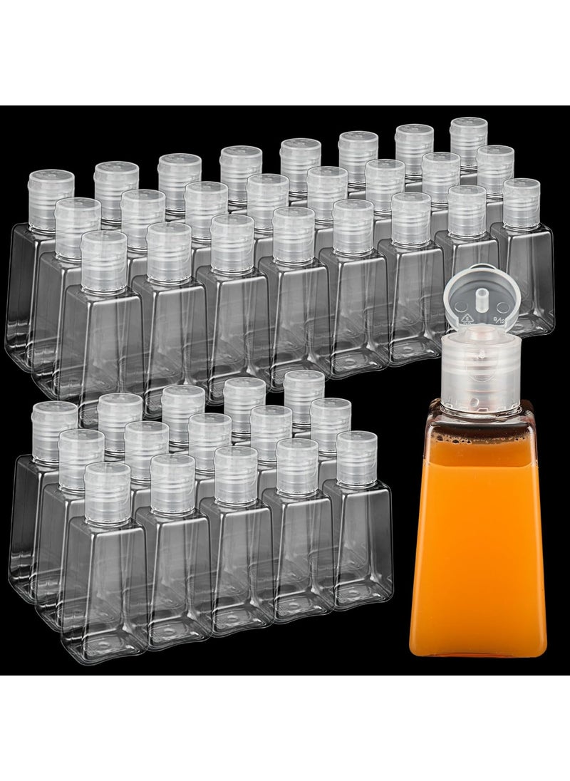 APACALI 100PCS Travel Size Bottles 1oz Plastic Small Bottles 30 ml Mini Bottles, Empty Clear Trapezoidal Portable Travel Bottle with Flip Cap for Liquid, Lotions, Toner, Body Soap