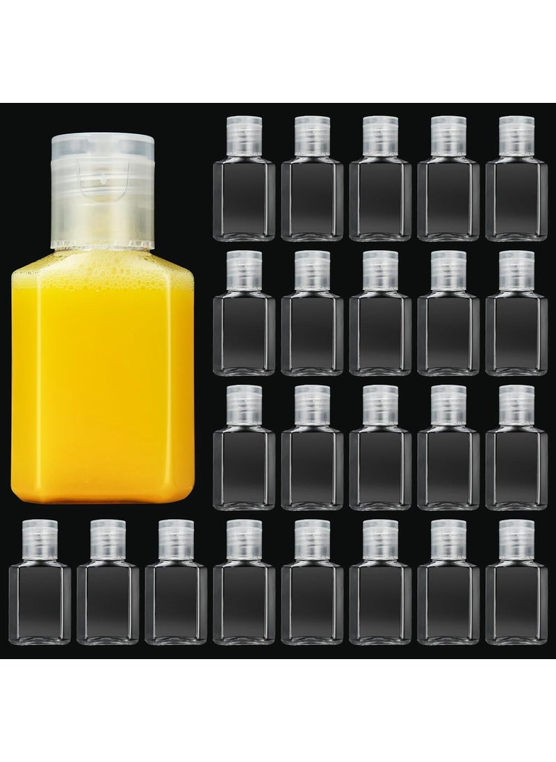 APACALI 100PCS Plastic Travel Bottles 1oz Mini Shampoo Bottles Small Empty Bottles Refillable Cosmetic Containers with Flip Cap Clear Portable Small Bottles for Liquid, Lotions, Toner, Body Soap