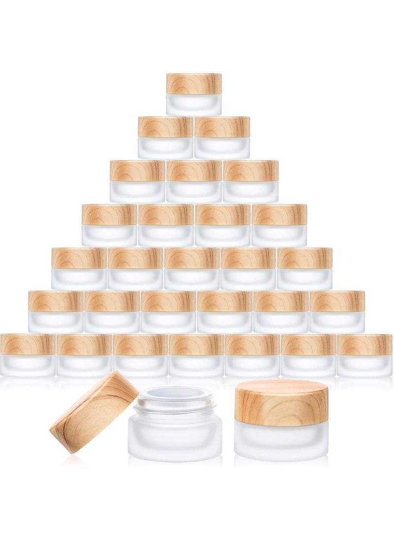 Geiserailie Glass Cosmetic Containers Empty Sample Jars with Leak Proof Lids Makeup Sample Containers for Lotion Cream Cosmetic(30 Pieces,5 Gram)