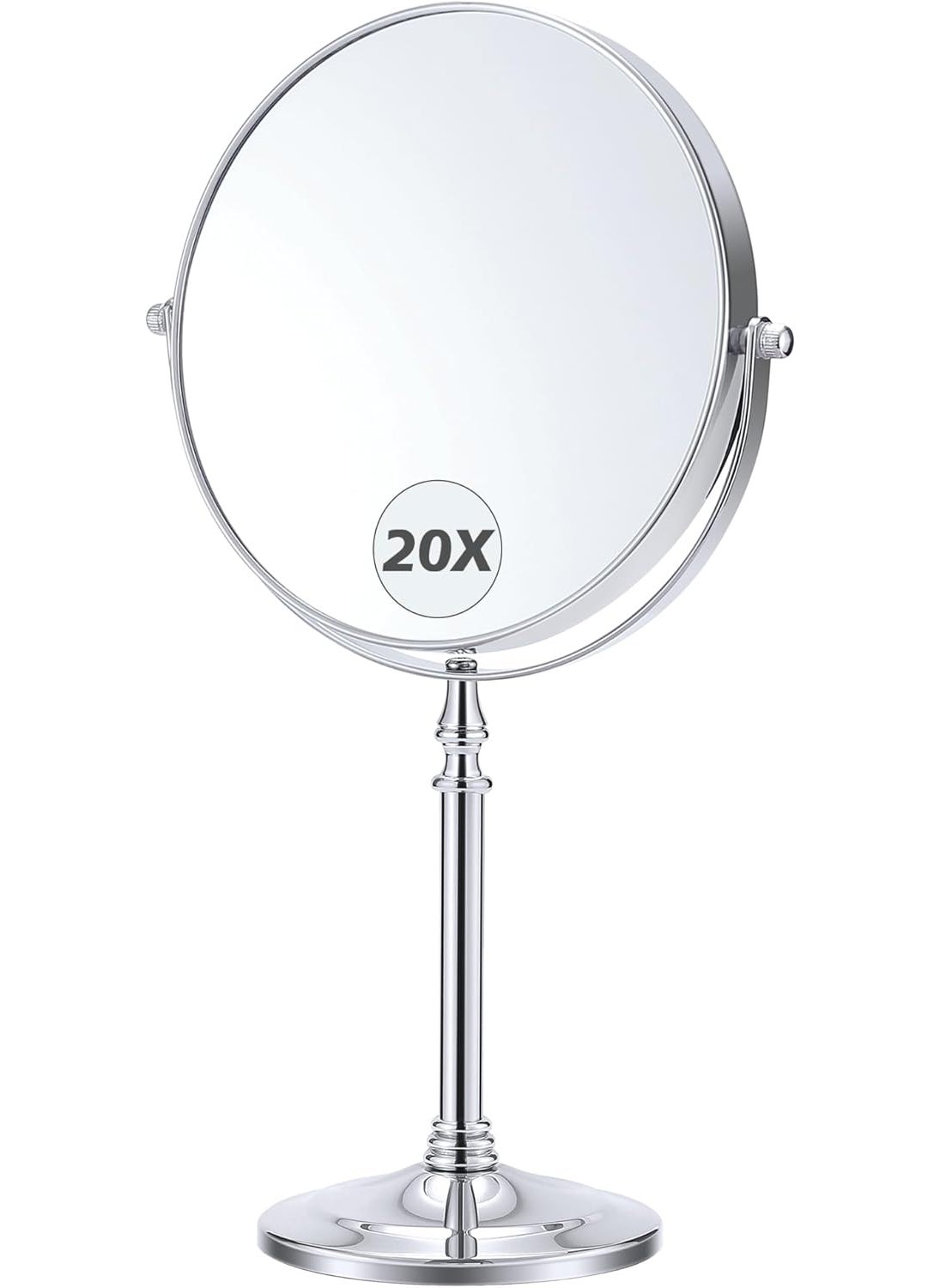 MIYADIVA Magnifying Mirror 20x, Double Sided 1X & 20X Magnifying Mirror on Stand, Large Tabletop Magnified Vanity Mirror, Magnified Mirror with 360°Rotation for Bathroom or Bedroom,8 Inches