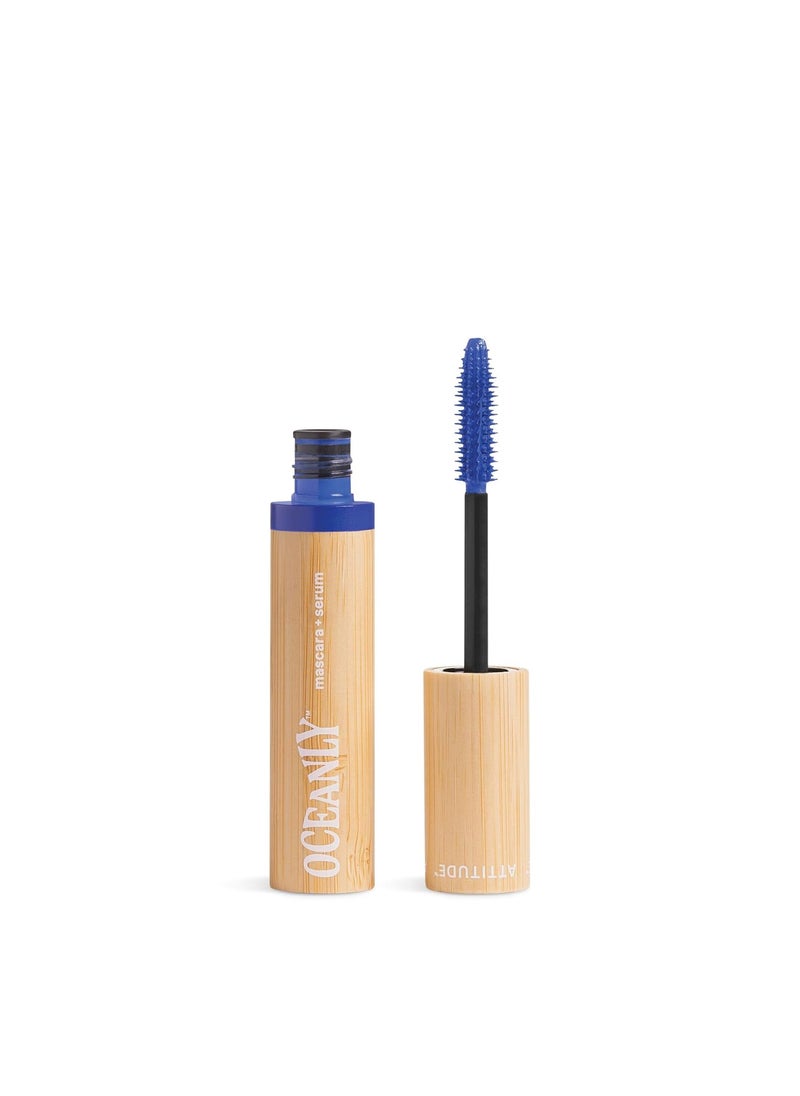ATTITUDE Oceanly Serum Infused Mascara, EWG Verified, Eye Lash Serum, Length + Volume, Vegan Beauty and Makeup, Blue, 0.24 Oz