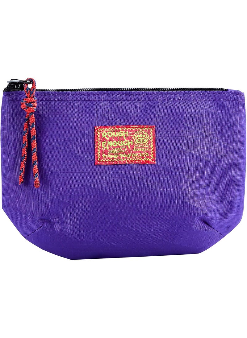 Rough Enough Small Makeup Bag for Purse Cosmetic Case Pouch Organizer Travel Essentials Accessories EDC with YKK Zipper Women Girls