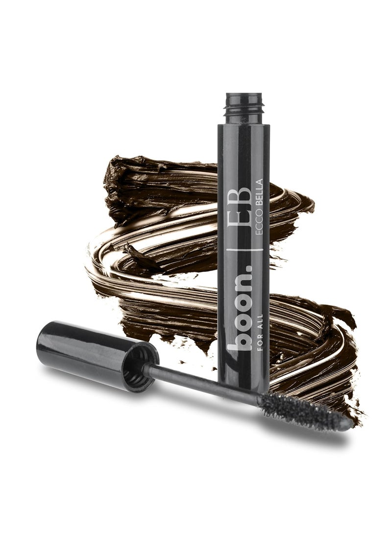Ecco Bella FlowerColor Vegan Mascara Brown - Long Lasting Organic Formula for Sensitive Eyes - All Natural and Water Resistant Mascara - Cruelty-Free, Gluten-Free, Fragrance-Free, and Plant-Based