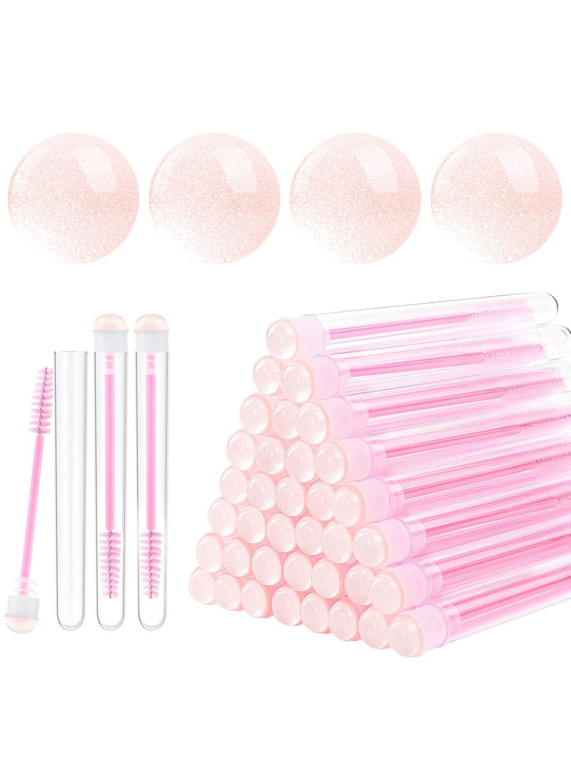 50pcs Eyelash brush Lash Wand Makeup tool Eyelash Extension supplies Cleaning brush Diamond Mascara sky pink