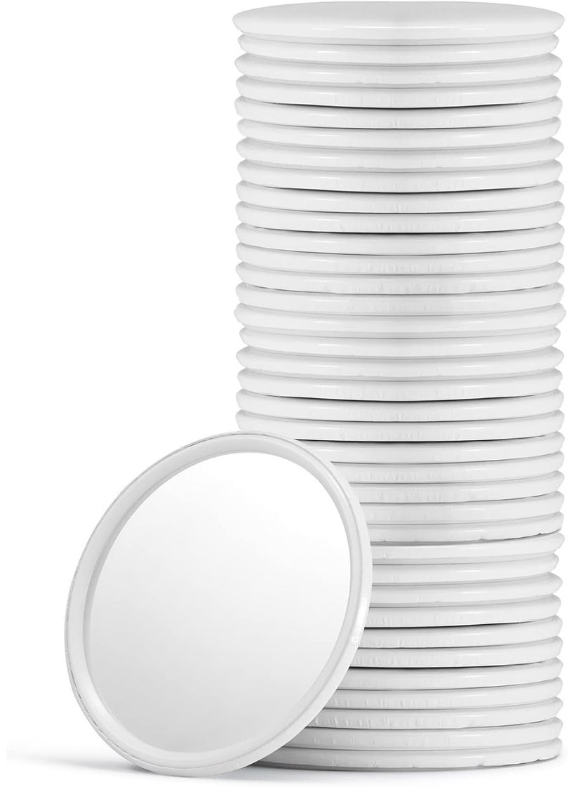 Compact Small Makeup Mirror Bulk, Mini Travel Pocket Mirror for Purse Women Pack of 36 Pcs(Round, White)