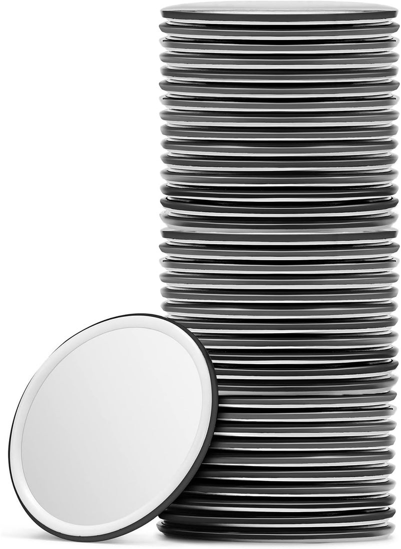 Compact Small Makeup Mirror Bulk, Mini Travel Pocket Mirror for Purse Women Pack of 36 Pcs(Round, Black)