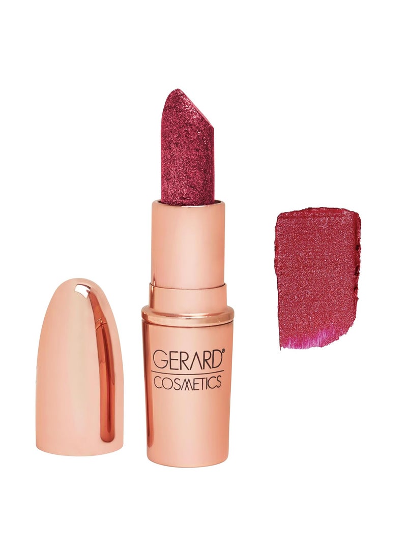 Gerard Cosmetics Glitter Lipstick (Cupid), Hot Pink Lipstick with Sparkling Metallic Glitter, Long Lasting, Smooth Formula, Highly Pigmented Opaque Color, Cruelty Free & Made in USA