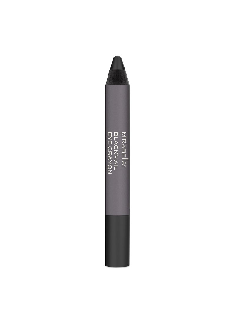 Mirabella Eye Crayon Jumbo Waterproof Eyeliner Pencil, Ultra-Creamy and Highly Pigmented Eyeshadow Stick Glides Smoothly and Blends Effortlessly, Offers All-Day Wear and Smoky Looks, Blackmail (Black)