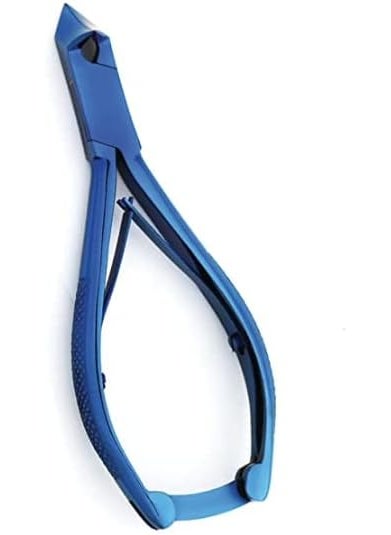ProMax Blue Titanium Toenail Nipper/Clippers - Ergonomic Handle Style Concave Jaw/Moon Shape Jaw Sharp Blades Made of High Grade Surgical Stainless Steel 5.5