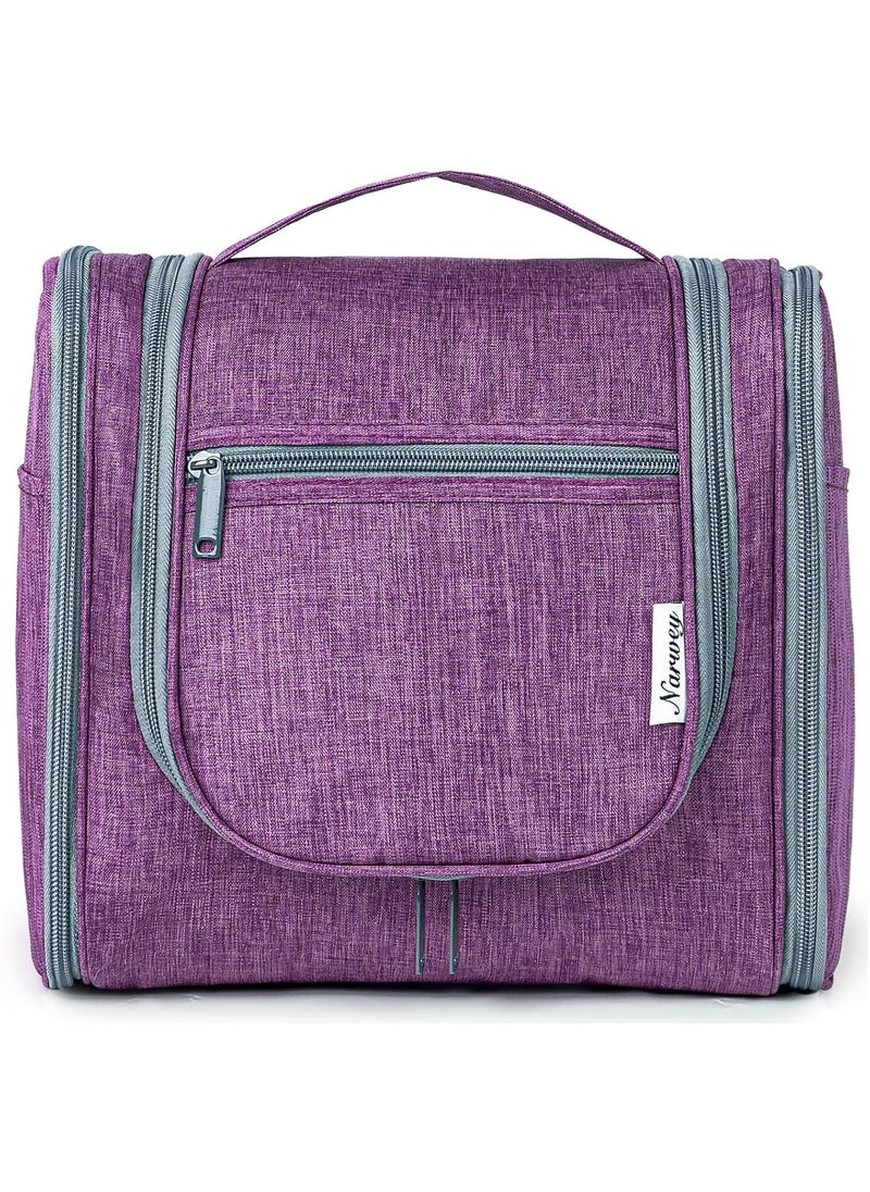 Hanging Toiletry Bag for Women Travel Makeup Bag Organizer Toiletries Bag for Cosmetics Essentials Accessories (Large, Dark Purple)
