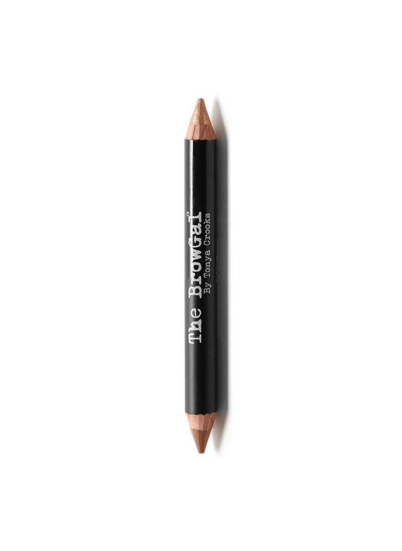 The BrowGal - 2 in 1 Double Head Highlighter & Concealer Pencil-03 - Gradient Effect Eyebrow Makeup, Lifting & Highlighting Eyebrows, Natural Looking Brows, Smudge Proof & Anti-Fade - 