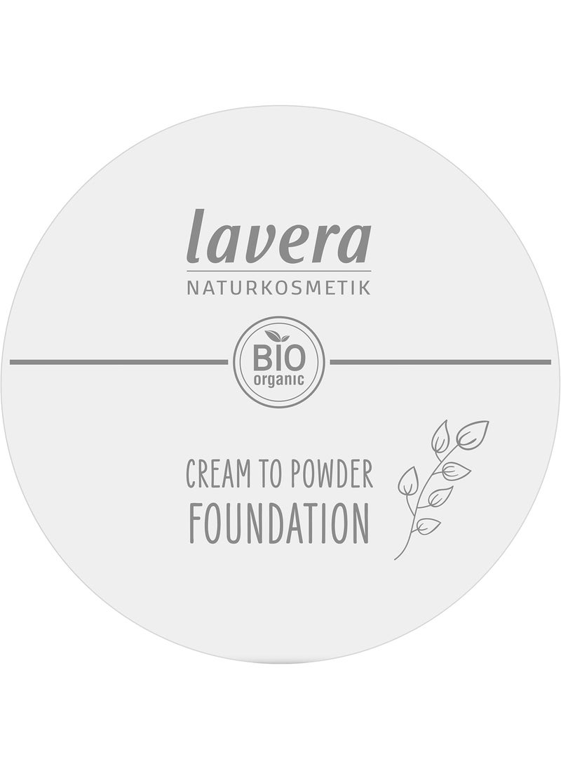 lavera Cream To Powder Foundation - Light 01 - Foundation Make Up with Vitamin E & Almond Oil - Cover, Conceal & Correct - Face Make Up - PETA Certified - Vegan - Made in Germany - 0.37 Oz
