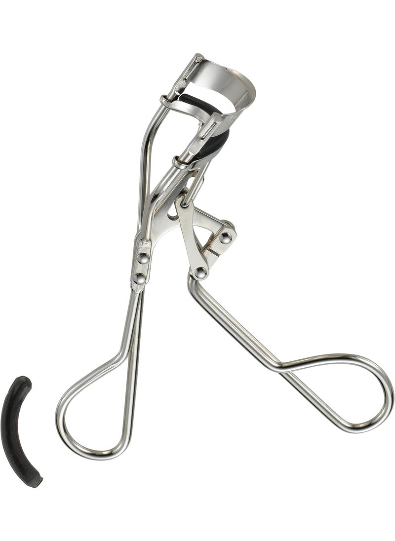 JAPONESQUE Power Curler Eyelash Curler, Instant Lash Curler for Longer Lashes, Silicone Pad, Nickel Finish