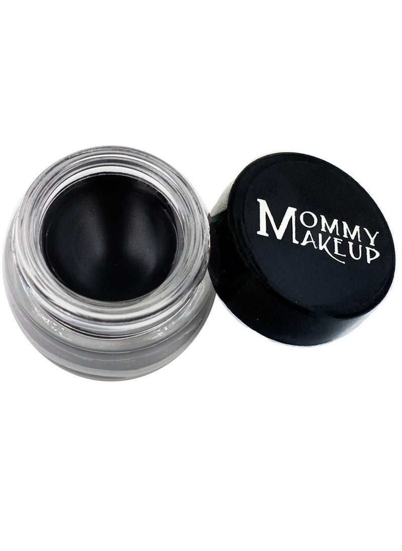 Mommy Makeup Waterproof Stay Put Gel Eyeliner Pot with Semi Permanent Micropigments - Long Lasting, Highly Pigmented Eye Liner, 0.14 oz (Black Beauty)