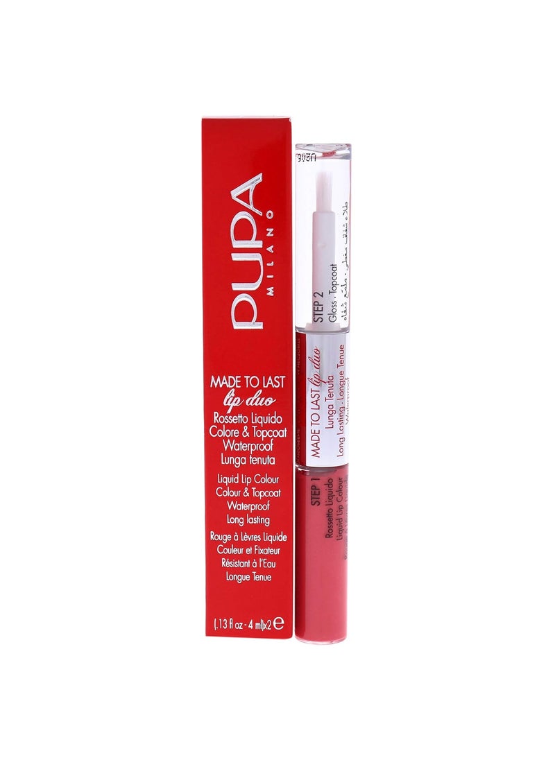 Pupa Made To Last Lip Duo - 008 Miami Pink Milano for Women - 0.13 oz Lipstick
