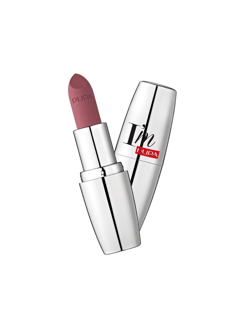 Pupa Milano I Am Matt Pure Colour Lipstick - Dresses Lips In Full, Deep Color - Matte, Velvety And Extremely Sensory Feel - Glides On Without Weighing Lips Down - 013 Brown Rose - 0.123 OZ