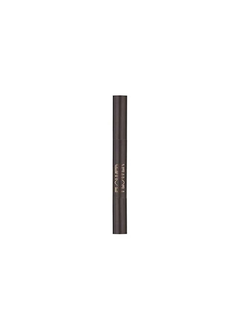 FLOWER BEAUTY Draw in the Line Eyebrow Pencil - Long-Lasting + Smudge-Resistant - Self-Sharpening + Built-In Spoolie - Dark Brunette