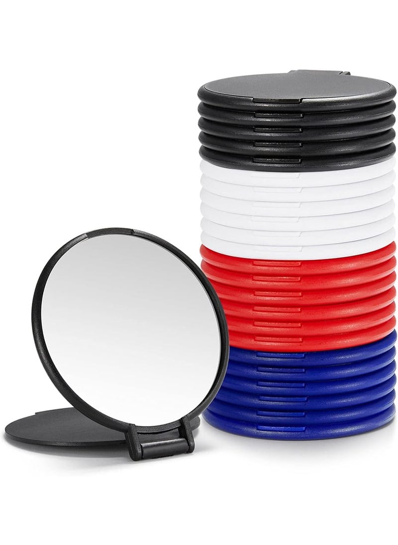 Compact Mirror Bulk, Round Makeup Mirror for Purse, Set of 24 (4-Color)