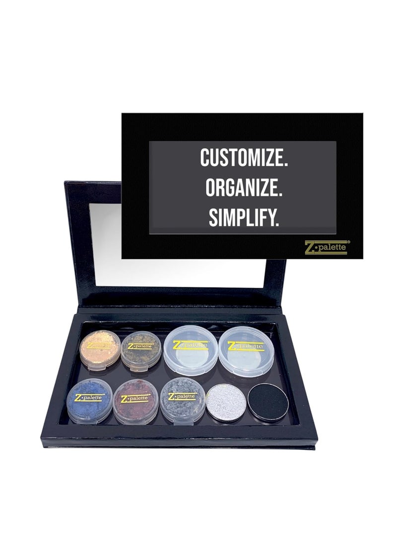 Deep Medium Z Palette Magnetic Makeup Palette, Empty Magnetic Palette, Universal Magnet makeup palette for Eyeshadows, Powders, Customizable Beauty Organizer with Clear Window