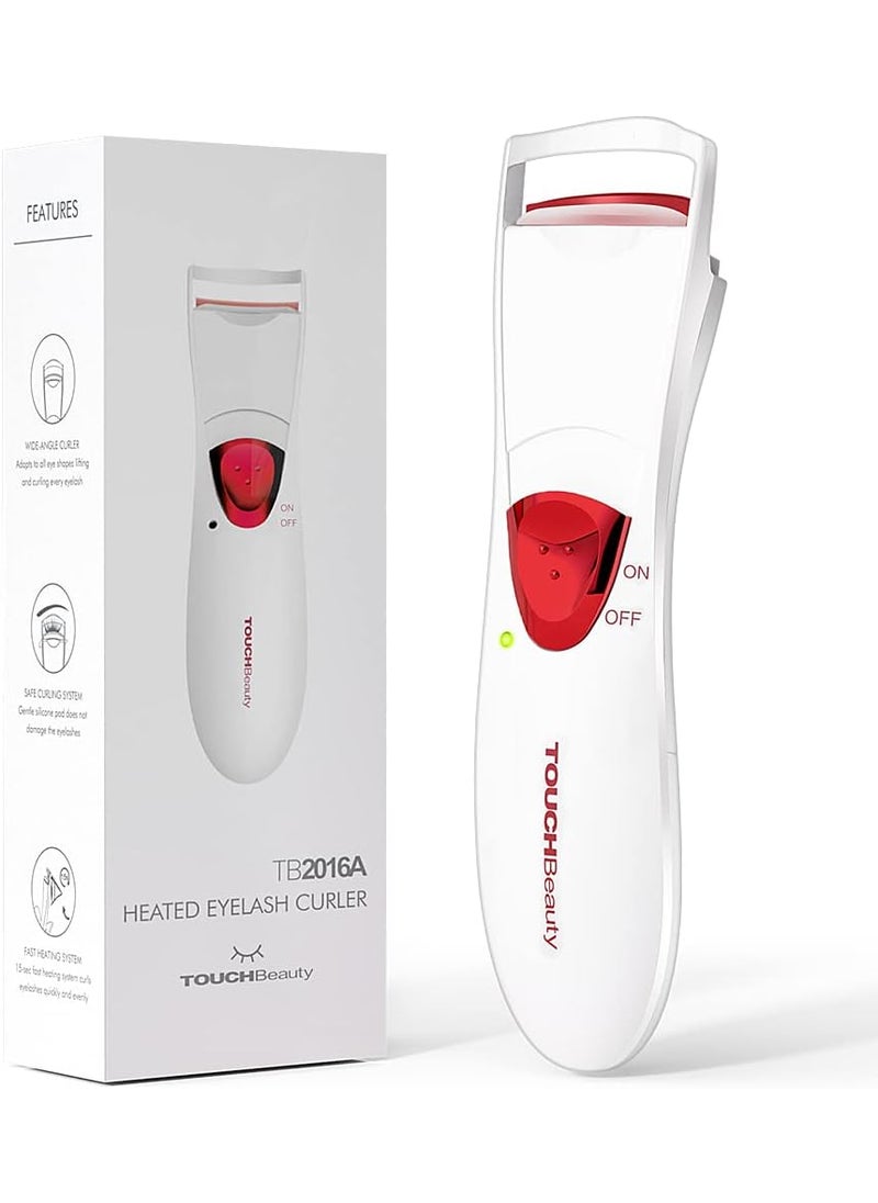 TOUCHBeauty Heated Eye Lashes Curler with Heating Silicone Curling Pad, 24h Long Lasting Battery Powered