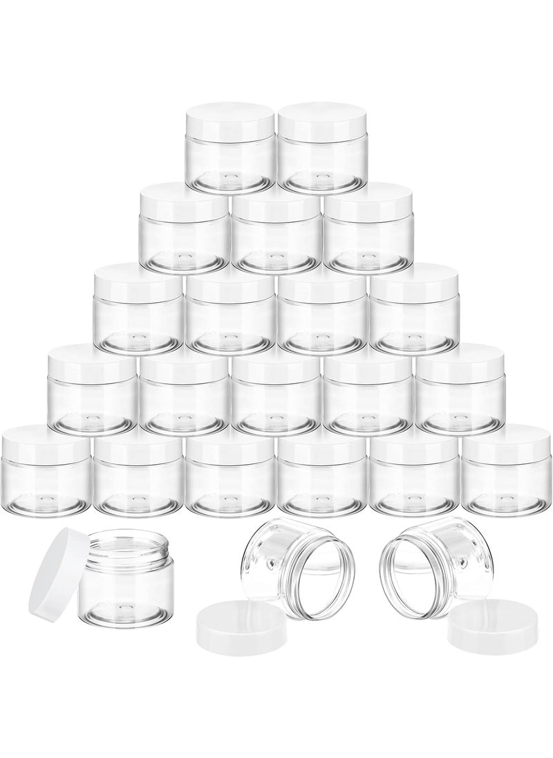 SATINIOR 36 Pieces Plastic Jars with Lids Round Clear Container Leak Proof Airtight Cosmetic Small Empty Jars for Lotions Ointments Travel Toiletries Creams Make up Storage(1.5 oz,White)