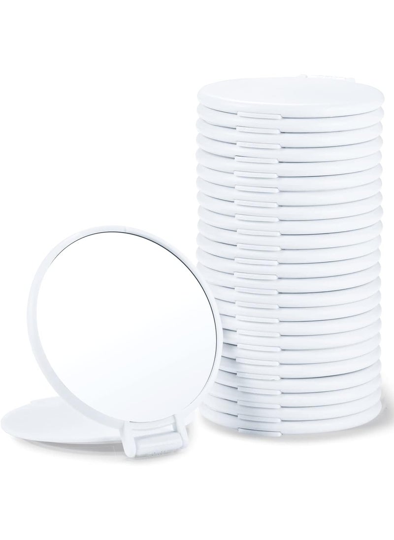 Compact Mirror Bulk, Round Makeup Mirror for Purse, Set of 24 (White)