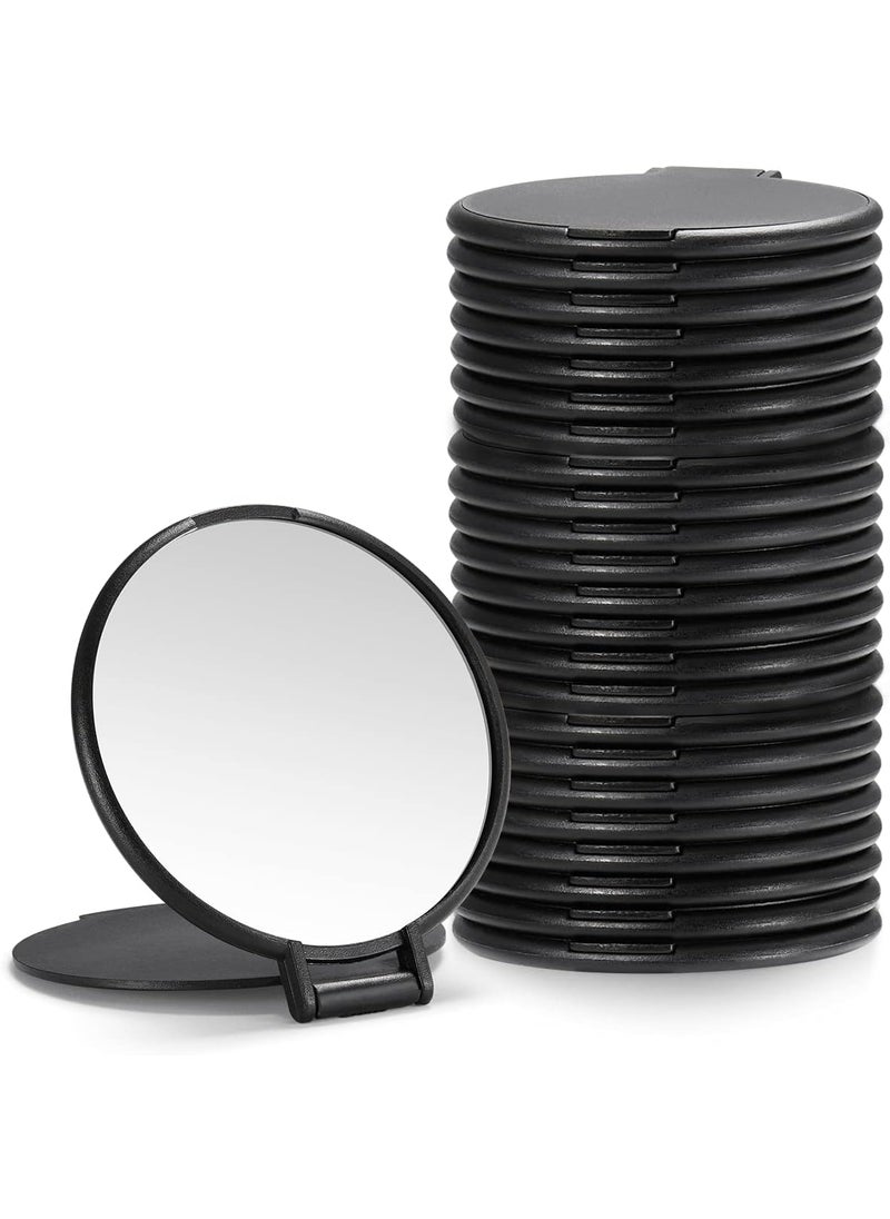 Compact Mirror Bulk, Round Makeup Mirror for Purse, Set of 24 (Black)