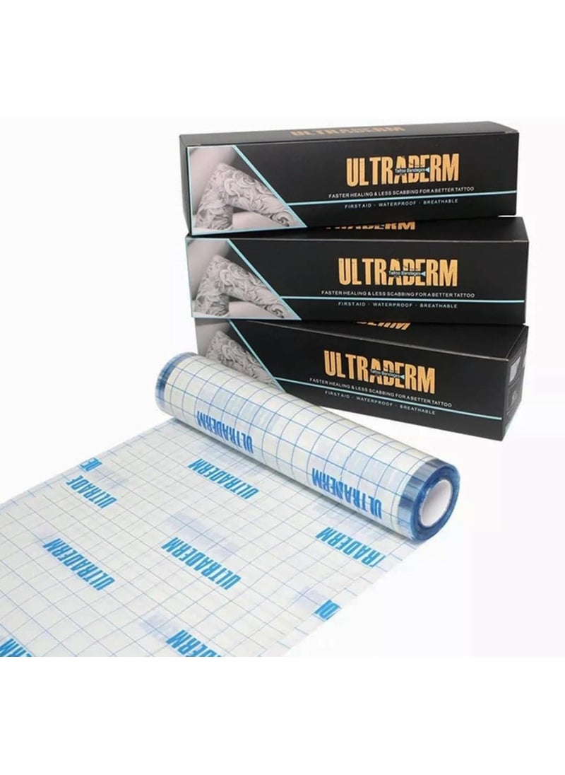UltraDerm Film Bandages for Tattoo Aftercare - Tattoo Bandages to Ensure Cleanliness and Optimal Healing (8 Yard Roll (5.9 Inch x 8-Yard))