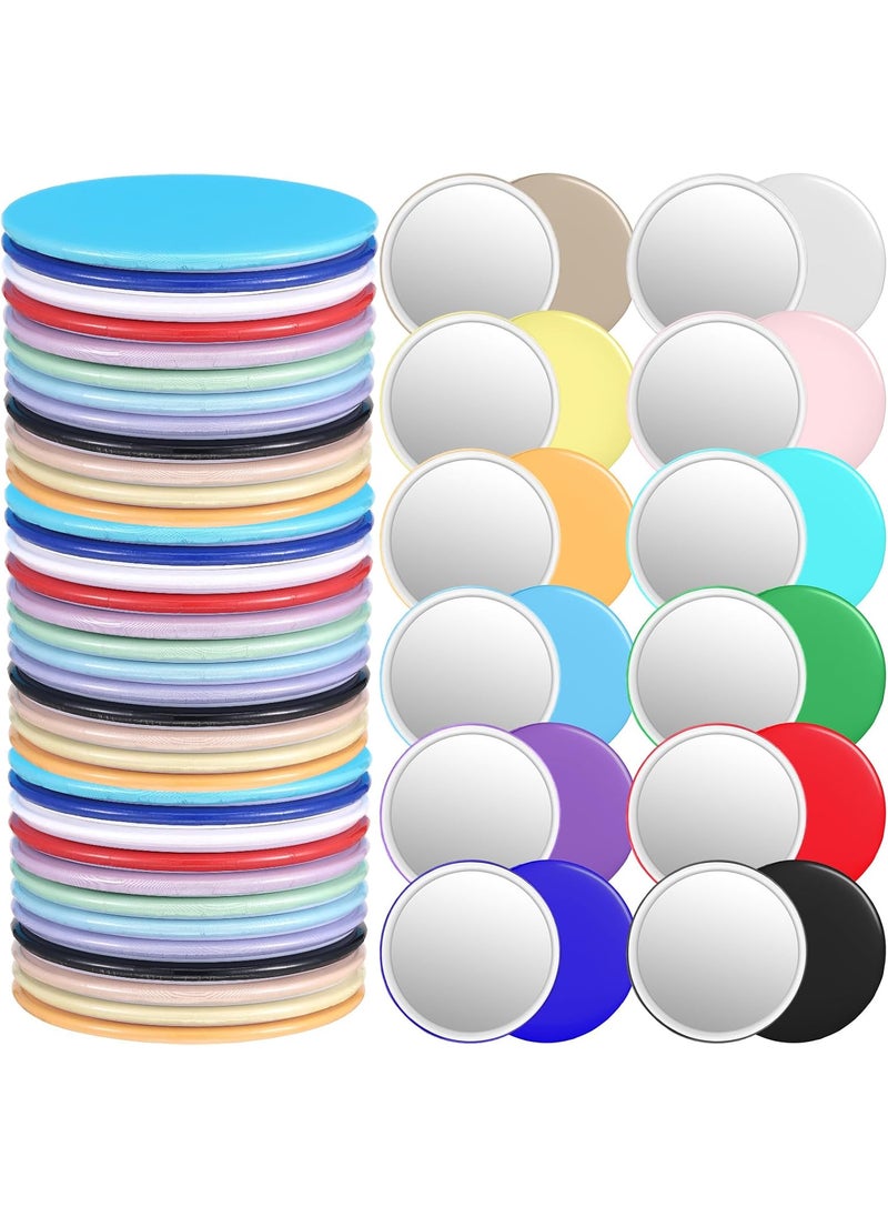 Blulu Compact Mirror Bulk Mini Portable Round Small Makeup Pocket Mirror for Purse Women Travel Daily Use, 2.76 Inch(6 Colors,36 Pieces)