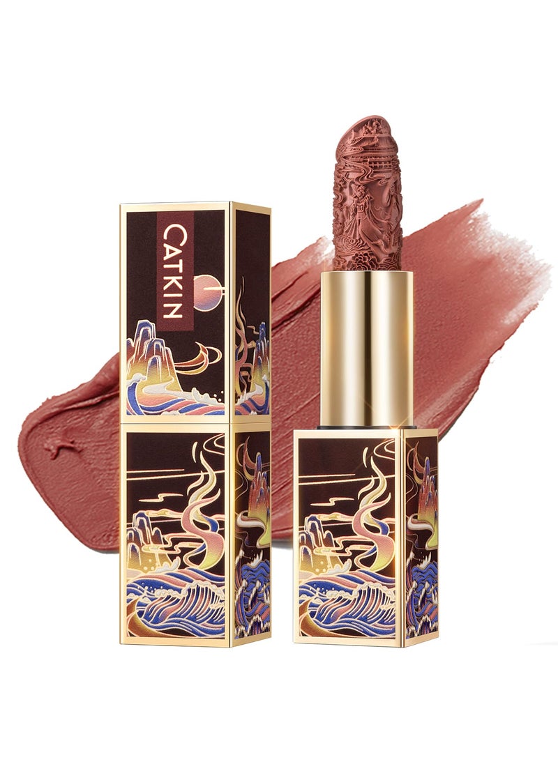 Catkin Semi-Matte Lipstick Hydrating High Impact Color Infused with Vitamin E and Avocado Oil Smooth Soft Texture Long Lasting Matte Finish 158