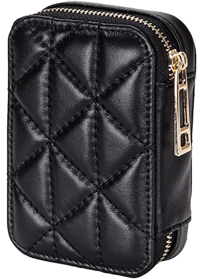 FOMIYES Lipstick Organizer, Lipstick Case Holder with Mirror, Cosmetic Storage Kit Makeup Travel Cases Organizer Bag for Purse