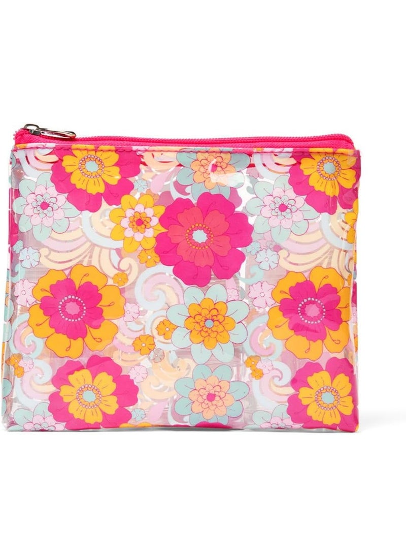 MIAMICA Malibu Babe TSA Compliant Travel Bottles and Toiletry Bag Kit, 12 Piece, Pink Floral