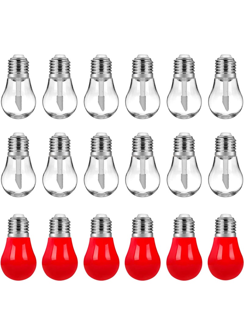 RONRONS 20 Pieces Light Bulb Shaped Lips Balm Tube, 6ML Small Empty Refillable Lips Gloss Bottles with Silver Cap