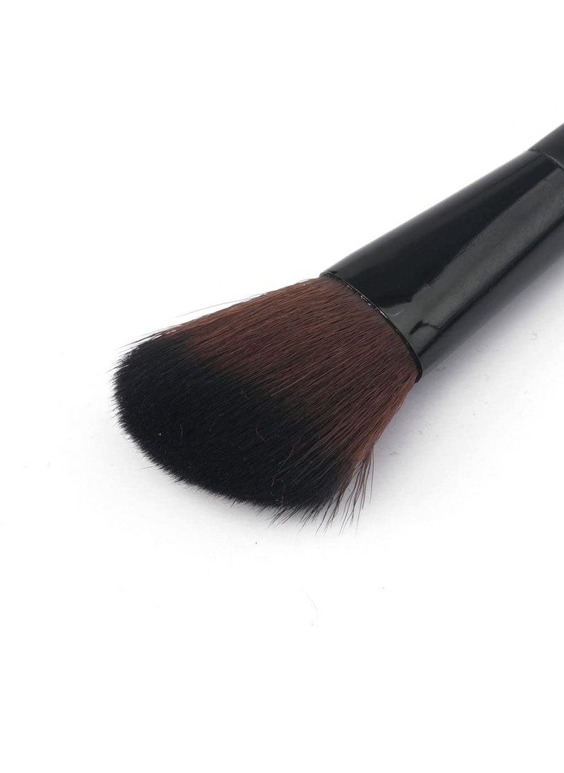Professional Quality Blush and Bronzer Pocket Brush for Women - Ideal for Contouring and Highlighting - Perfect for Personal Use - Black & Brown Color