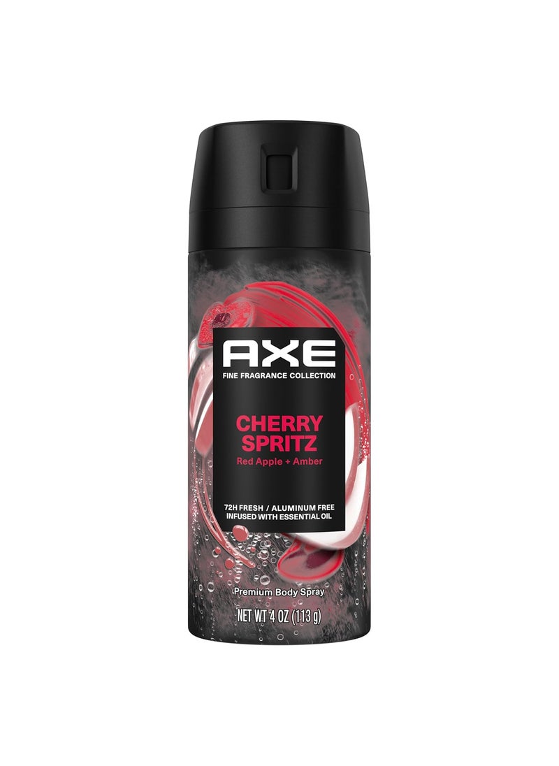 Axe Deodorant Body Spray Cherry Spritz Fine Fragrance Aluminum Free 4.0 oz