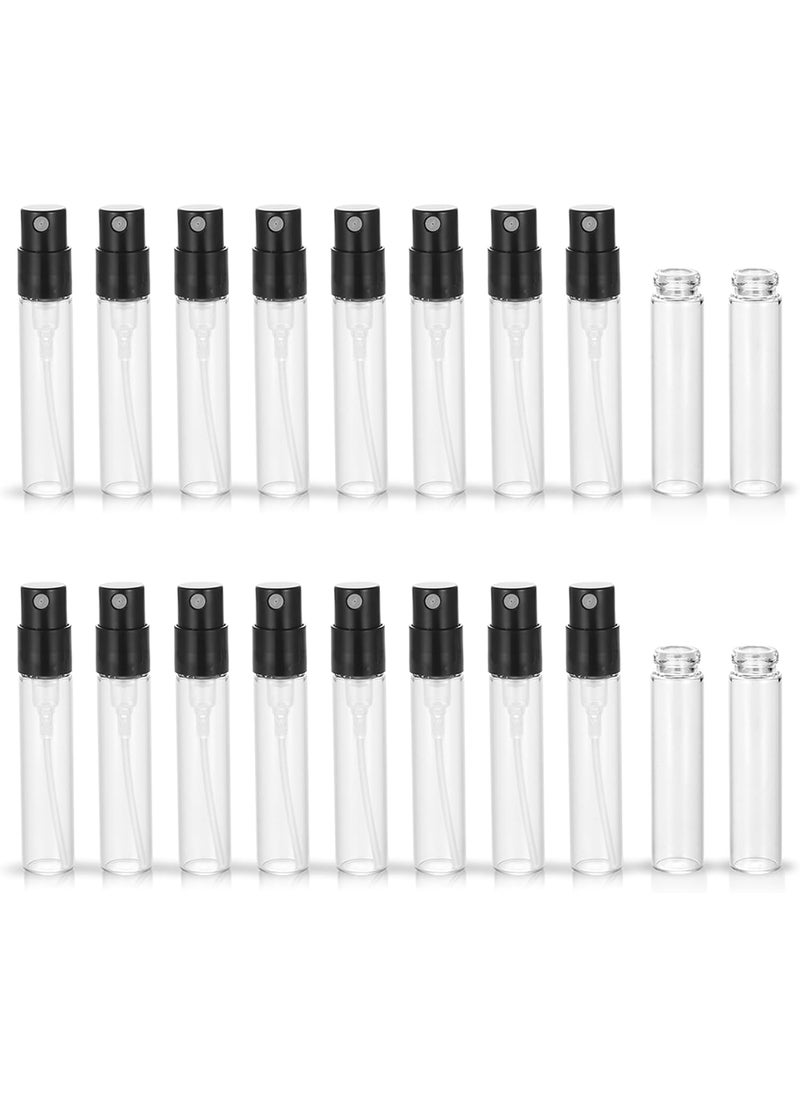 Mini Perfume Travel Refillable Bottle Cologne Sample Pocket Small Empty Glass Spray Bottles Travel Size Perfume Atomizer Vintage Perfume Bottle (50Pack-2.5ML)