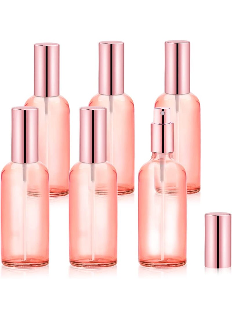 Wresty 6 Packs 50ml/1.7oz Pink Glass Spray Bottle Travel Perfume Atomizer Bottle Empty Fine Mist Spray Bottle Refillable DIY Cosmetic Bottle Container For Fragrance Essential Oils Liquids