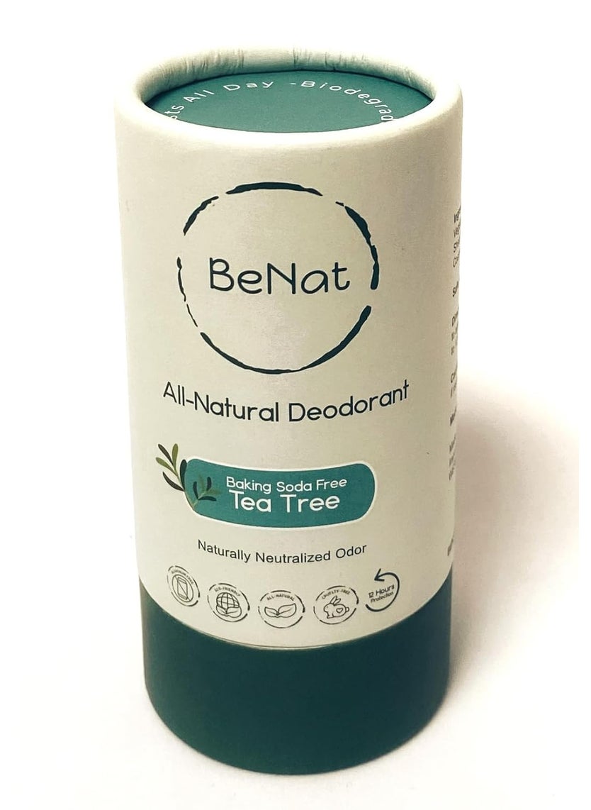 All Natural Deodorant For Women & Men Baking Soda-Free Tea Tree Crystal Aluminum Free, Gluten Free & Cruelty Free 24 Hour Long Lasting Protection Plastic-Free Eco-Friendly. 3 oz
