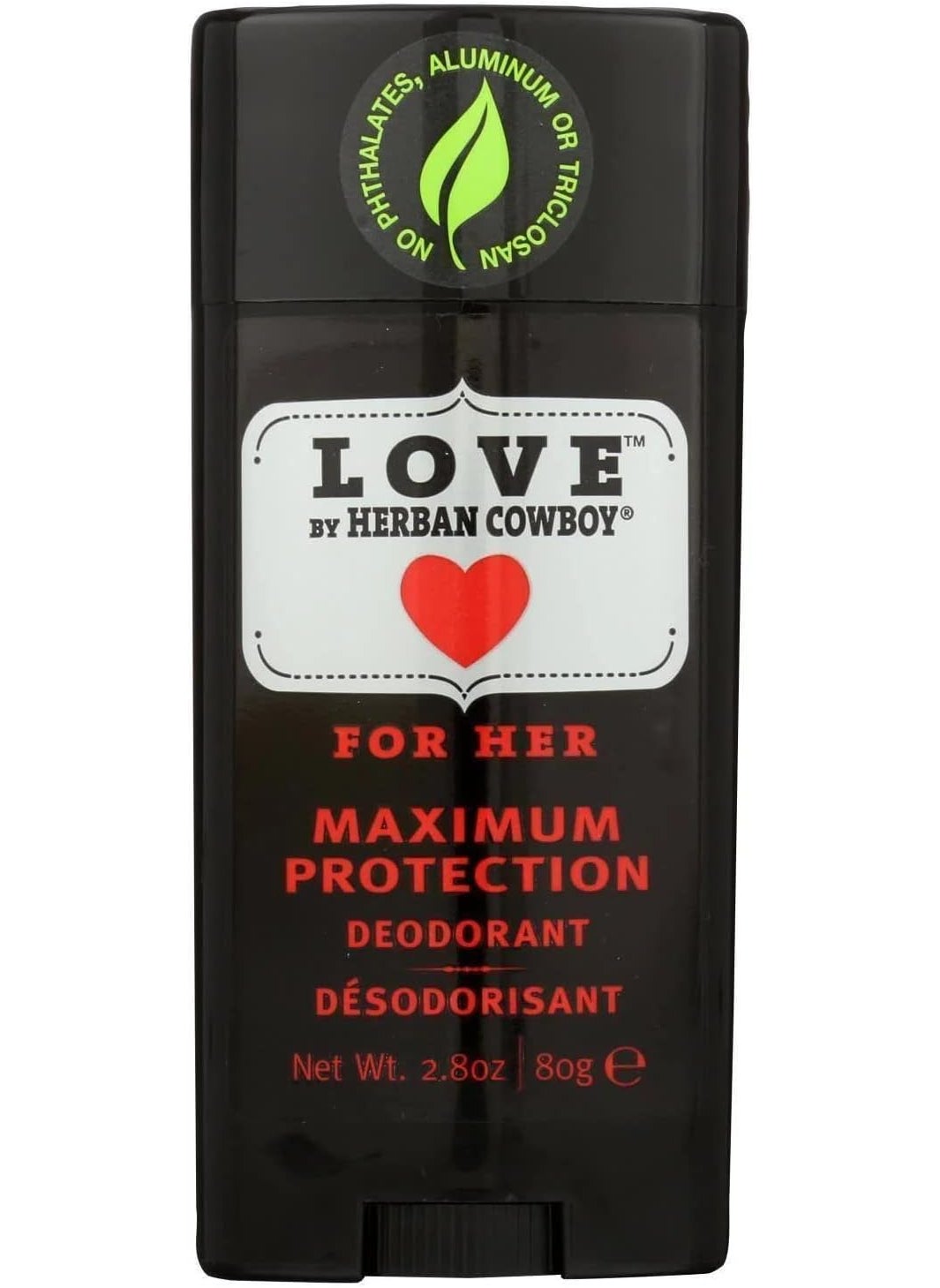 Herban Cowboy Women's Deodorant, Love, 2.8 Ounce