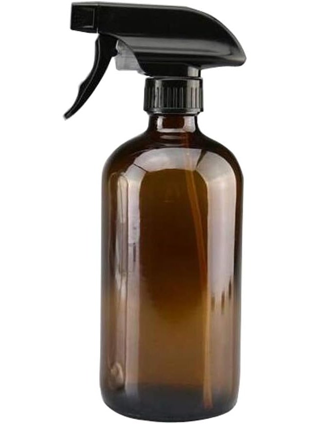VASANA 1PCS 250ML/8oz Empty Refill Glass Boston Spray Bottle With Durable Black Trigger Makeup Cosmetic Storage Container for Essential Oil Cleaning Products Perfume Aromatherapy (Brown)